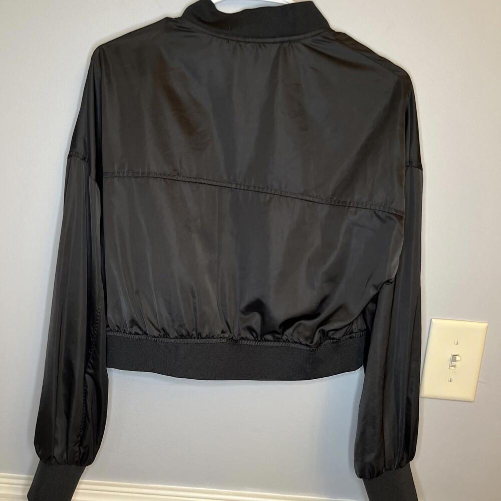 Zara Satin Jacket Womens Small Black Long Sleeve - Picture 5 of 7